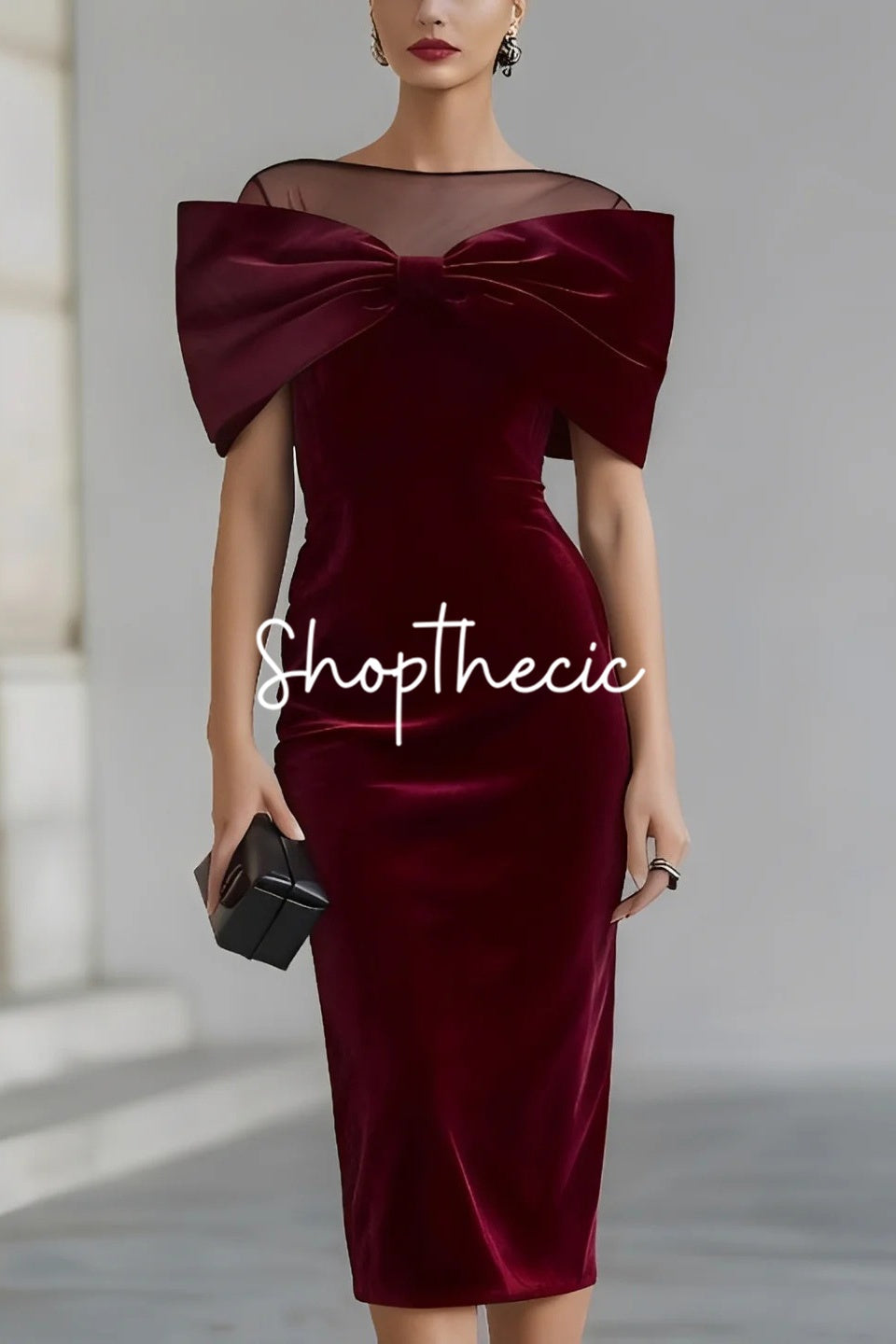 Mesh paneled off-the-shoulder velvet maxi dress