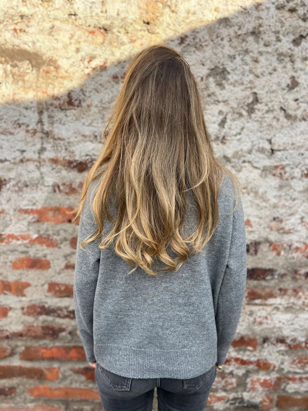 Stand collar solid color button loose sweater