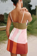 Strappy Geometric Print Midi Dress