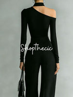 Elegant stand-up collar fitted knitwear double zipper wide-leg pants set