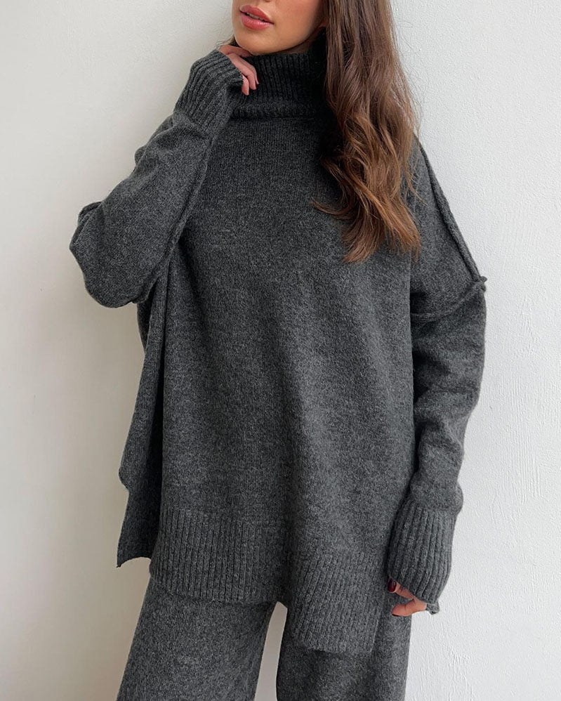 Ensemble pull à col roulé ample et pantalon