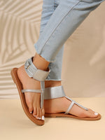 Peep Toe Flat Gladiator High Top Sandals