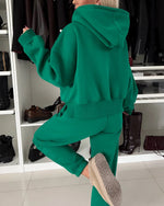 Coffee Run Hooded sweatshirt and cropped pants two-piece set