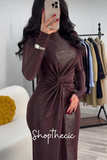 Timeless Aura Waist-cinching Layered long Dress