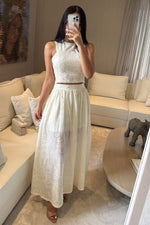 Vacation Sleeveless Vest Top Lace Skirt Two-Piece Set