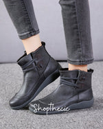 Retro Lace-Up Flat Ankle Boots - Classic Restock