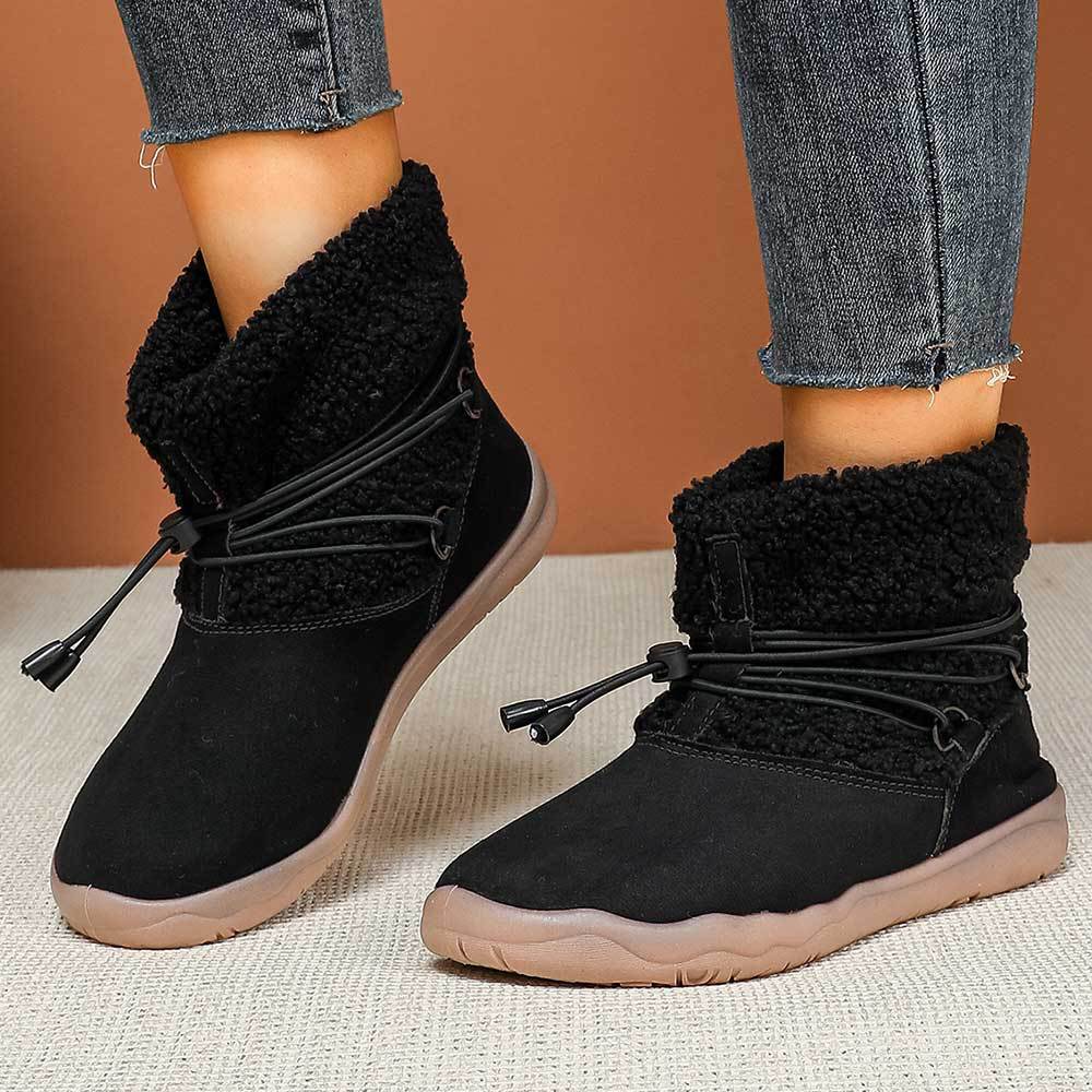 Easy lacing system suede high-top snow boots