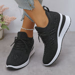 Rhinestones Woven Upper Hidden Heel lightweight walking shoes