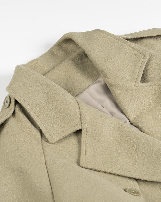 Norwegian Fjord Long woolen trench coat