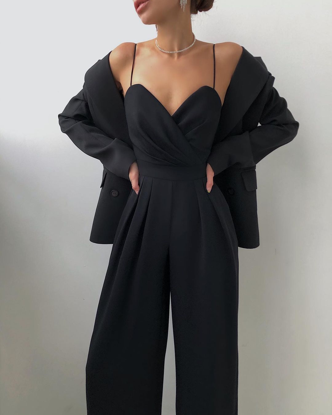 Spaghetti Strap High Waist Straight-Leg Jumpsuit