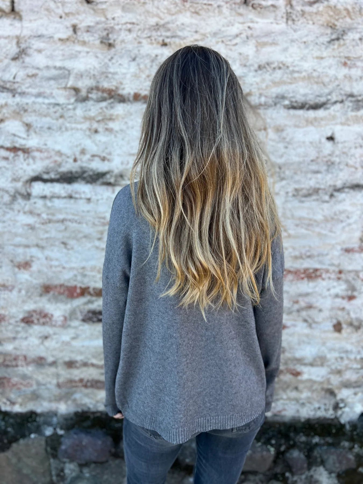 Turtleneck long sleeves button-down sleeves sweater