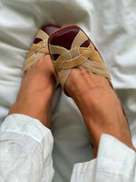 Multicolor patchwork Mid-heel Square toe side ditch Sandals