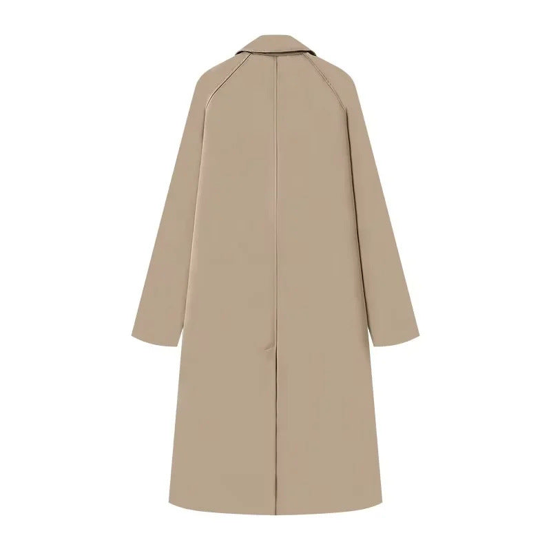 Maple Trail Plaid lined single-breasted trench coat