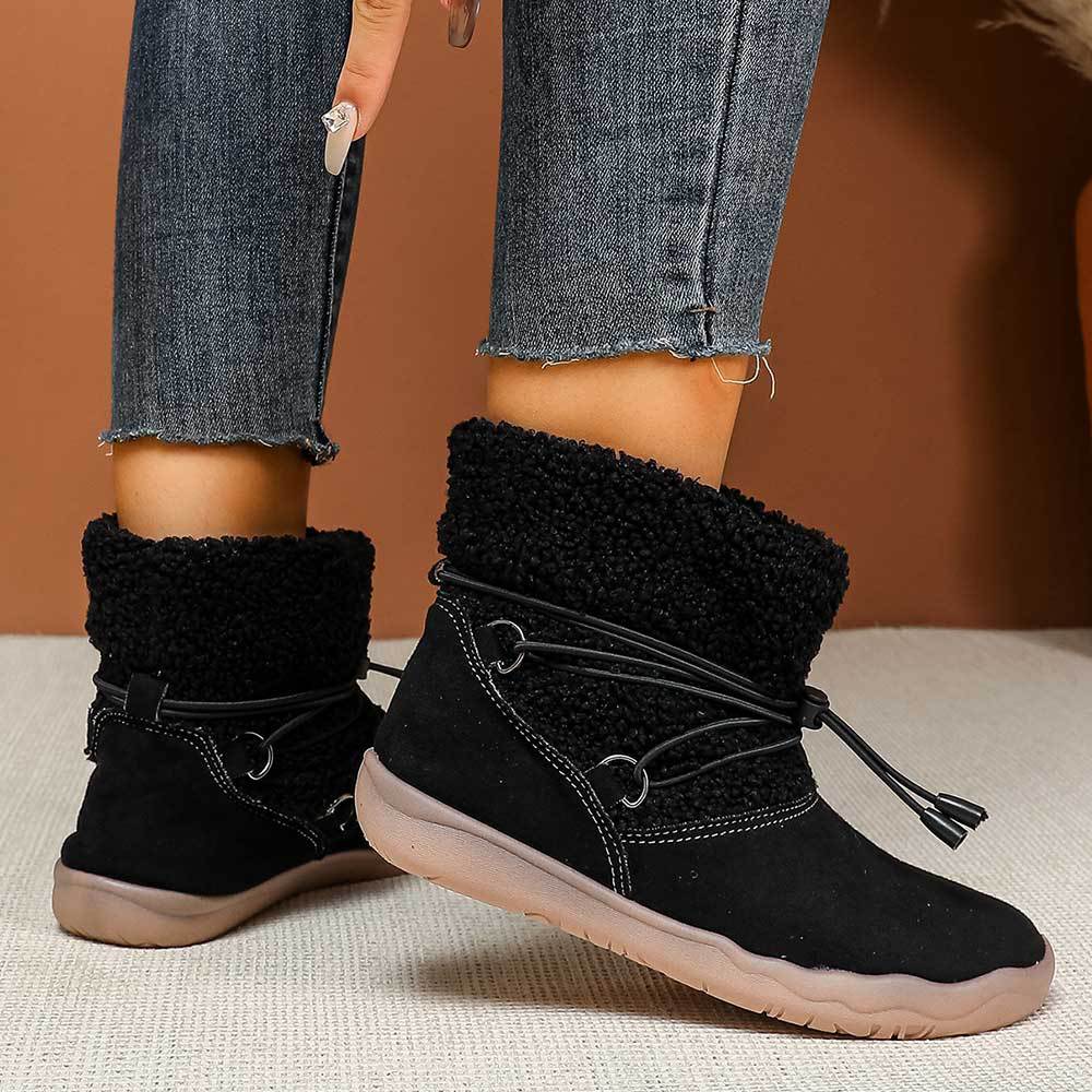 Easy lacing system suede high-top snow boots