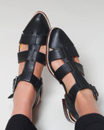 Vintage Römische Sandalen mit geschlossener Zehenpartie und niedrigem Absatz