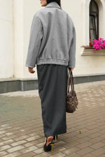 Stylish professional lapel and double-breasted design short wool coat