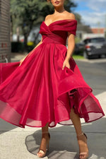 Mesh Off-shoulder Crisscross Neckline Dress