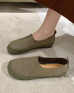 Minimalist retro soft sole round toe loafers