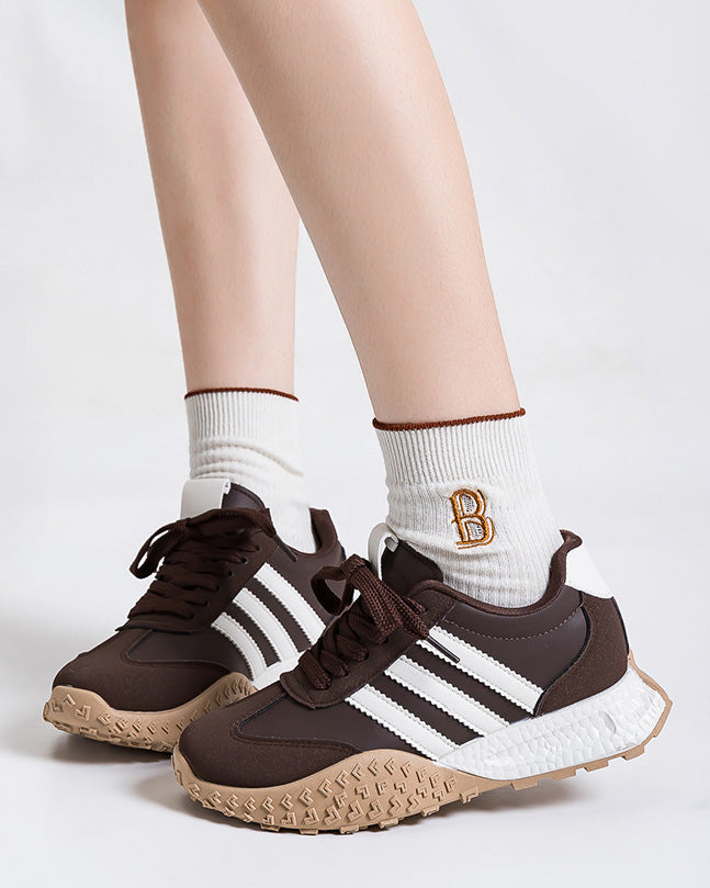 Foam Sole Hidden WedgeRetro Running Sneakers