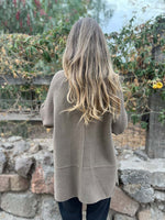 Cable Large Suit Collar Mid-Length Cardigan Knitted Jacket