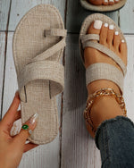 Chaussons plats slip-on en jean