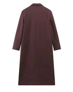 Central Park Avenue Double-breasted long trench coat