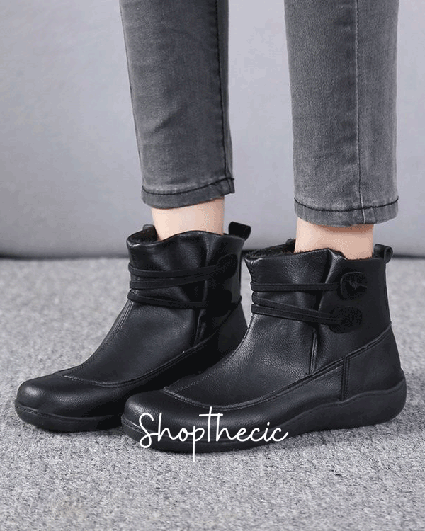 Retro Lace-Up Flat Ankle Boots - Classic Restock