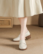 Thick low heels round toes Versatile Loafers