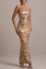 Luxury strapless sequined embroidered hip dress