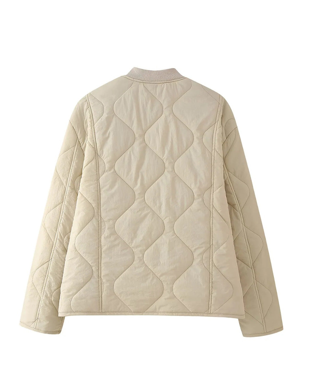 Leopard lining quilted buttons padded jacket