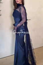 Abito in pizzo plissettato tettonico