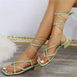 Square open toe strappy square heel Roman sandals