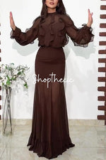 Abito in pizzo marrone Haptic Poetry