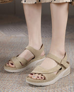 Bequeme Plateau-Sandalen mit Klettverschluss