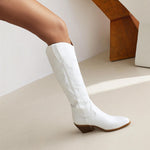 Bottes hauteur genou western cowboy brodées