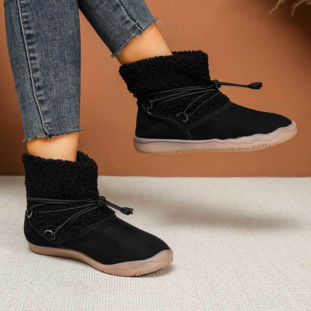 Easy lacing system suede high-top snow boots