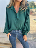 Solid color bat sleeve shirt