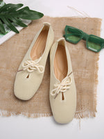 Mesh breathable round toe lace-up flat shoes