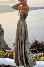 Strapless Shiny Dramatic Party Dress