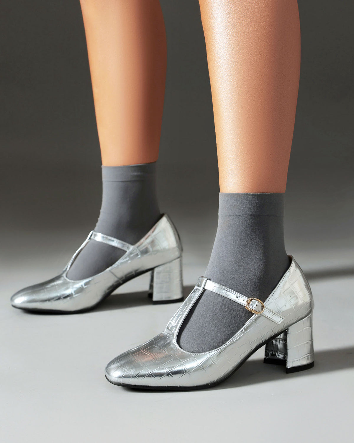 T-strap Chunky Heel Square-toe Mary Jane Shoes