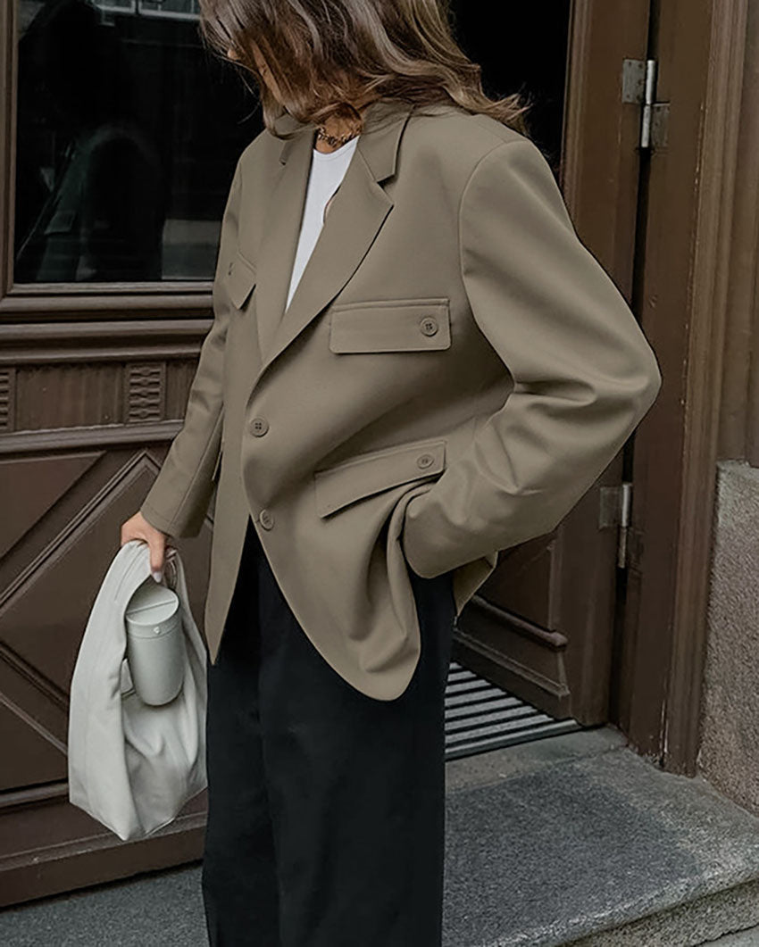 Locker sitzender Vintage-Blazer mit vier Taschen