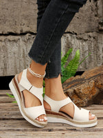 Flat Platform Peep Toe Woven Sandals