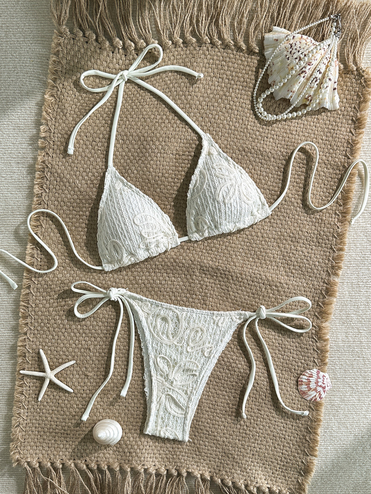 Artisan Blossom 3D Embroidered Bikini Set