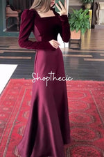 Abito da sera retrò in velluto e raso patchwork