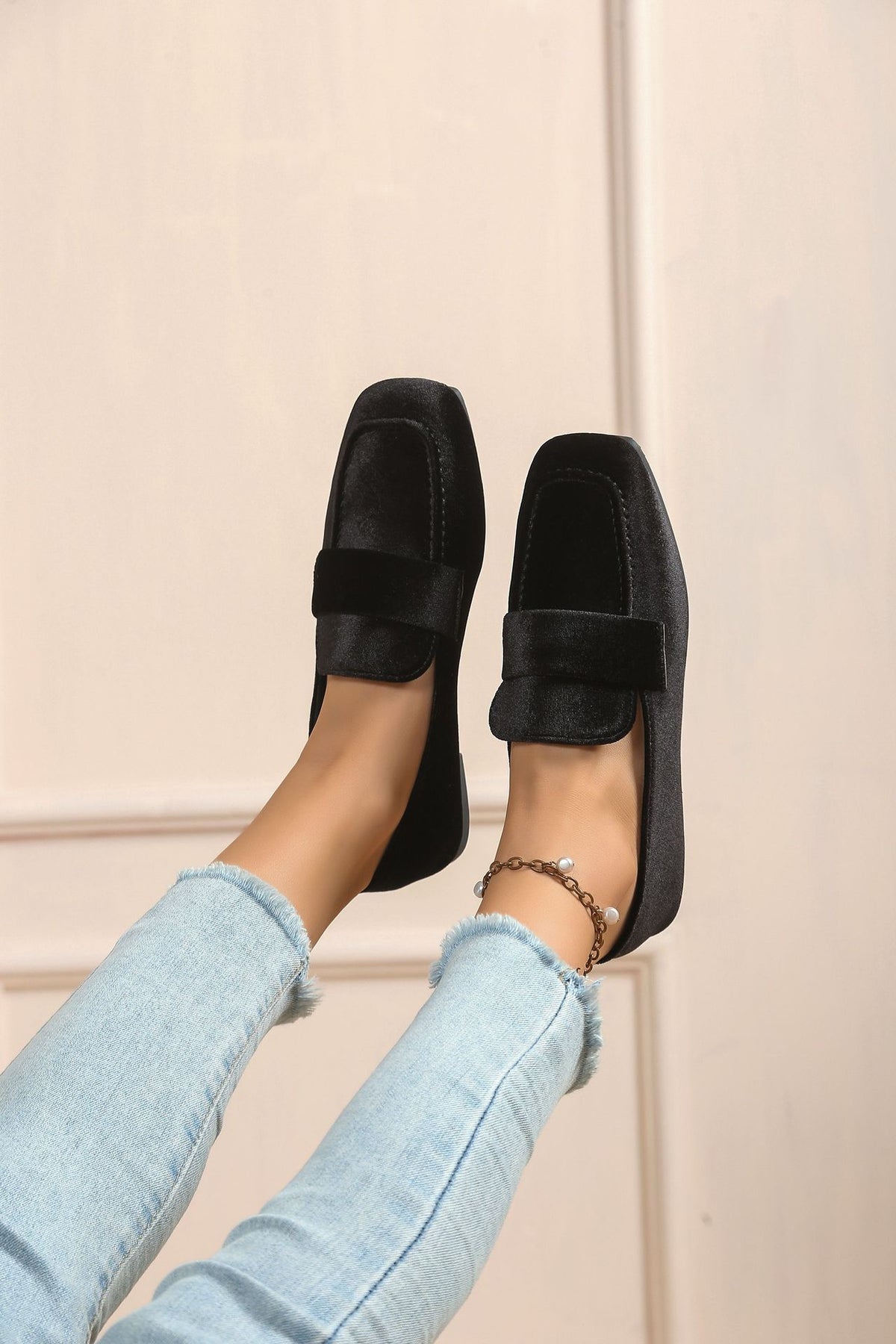 Slip-On Square Toe Backstrap Closure Mary Jane Flats