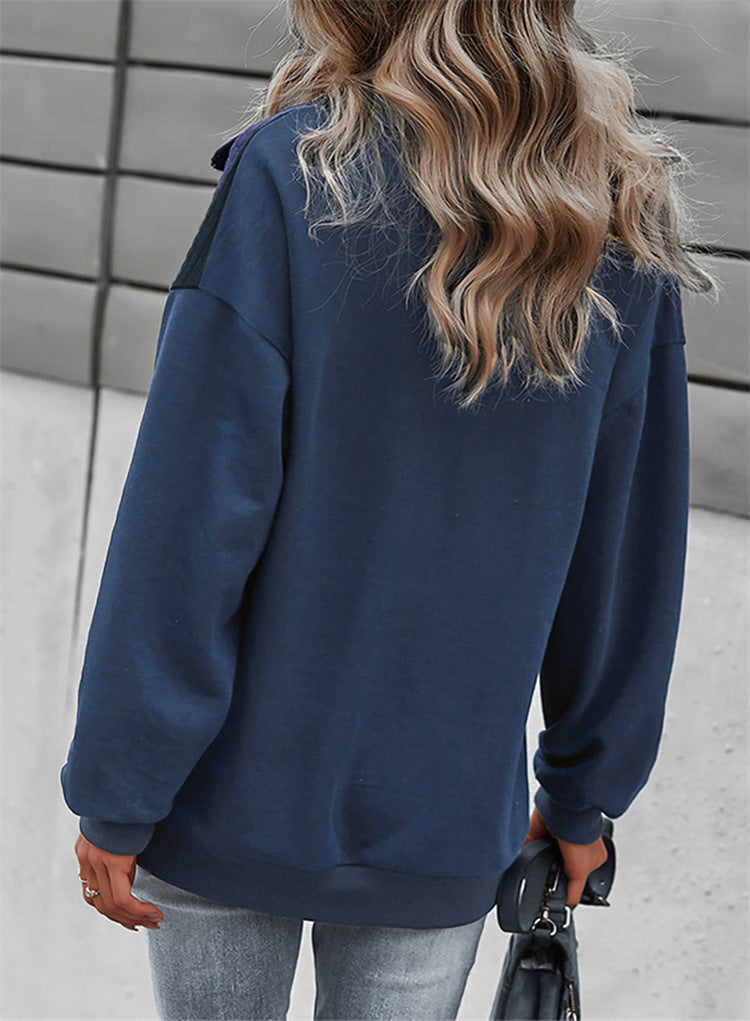 Sweat-shirt zippé à cordon de serrage et col gaufré en diamant