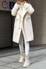 Wildledermantel mit Revers-Fleecefutter