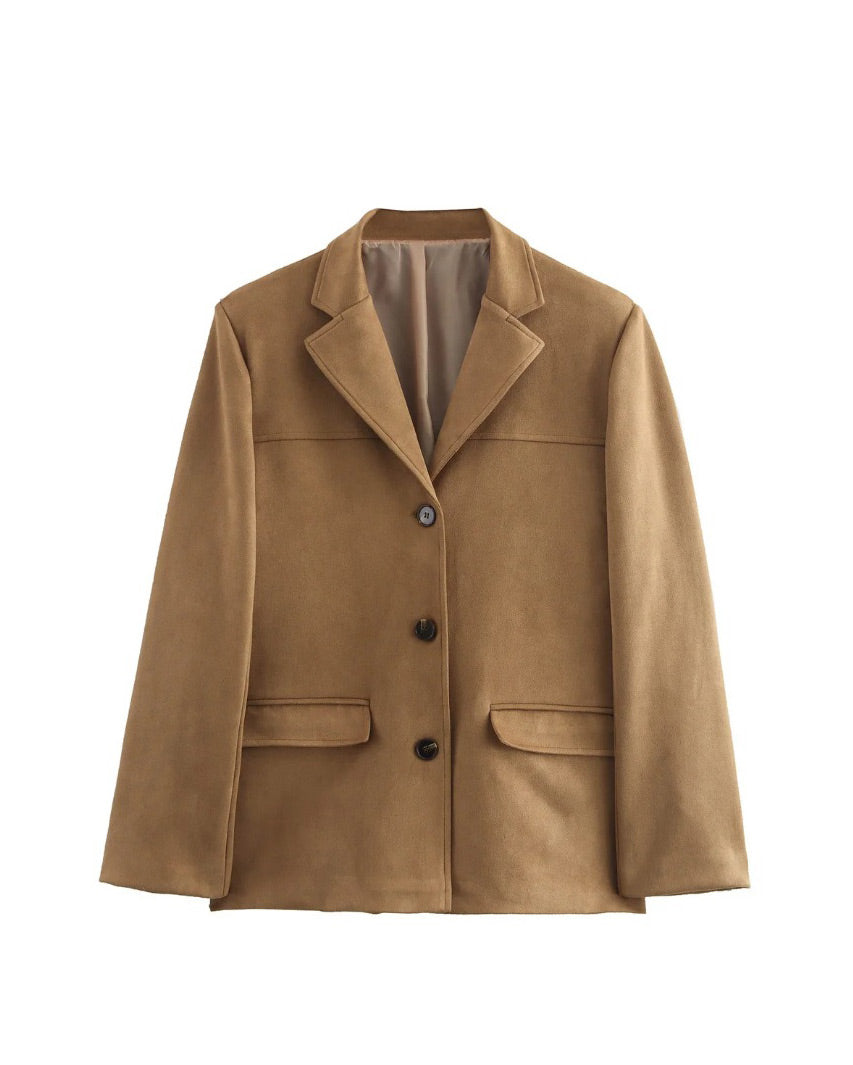 Old Hollywood Glam suede midi jacket