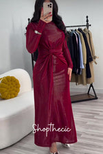 Timeless Aura Waist-cinching Layered long Dress