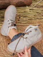 Convenient lacing system plush soft rubber sole snow boots